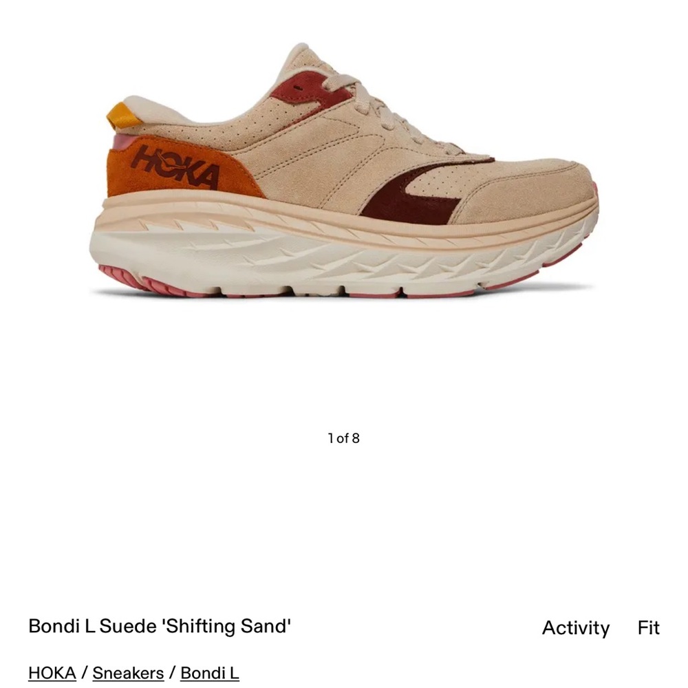 Hoka Bondi L Suede Sneakers in Beige and Brown